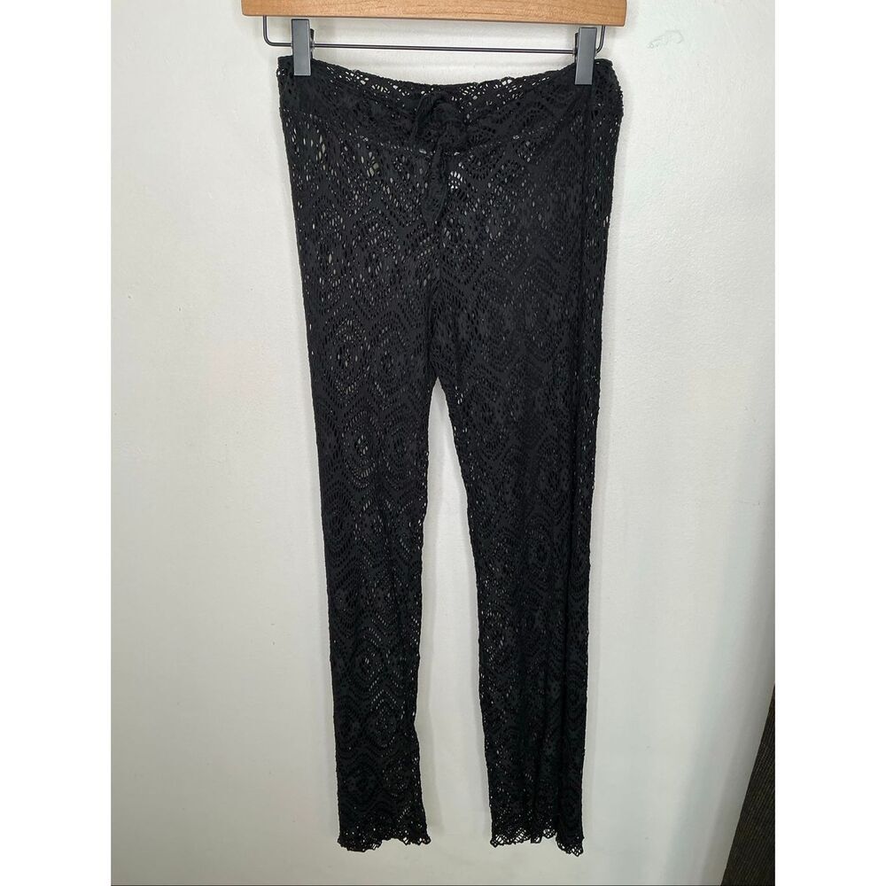 Becca Amore Lace Swim Cover Up Pants | Black in Small - Picture 2 of 6